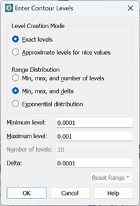 Enter Contour Levels