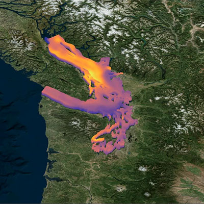 Salish Sea with georeferenced Image
